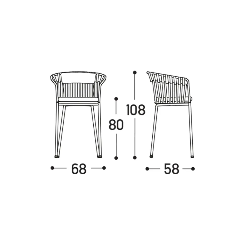 Tabouret d'extérieur en aluminium fabriqué en Italie - Emmacross by Varaschin Viadurini