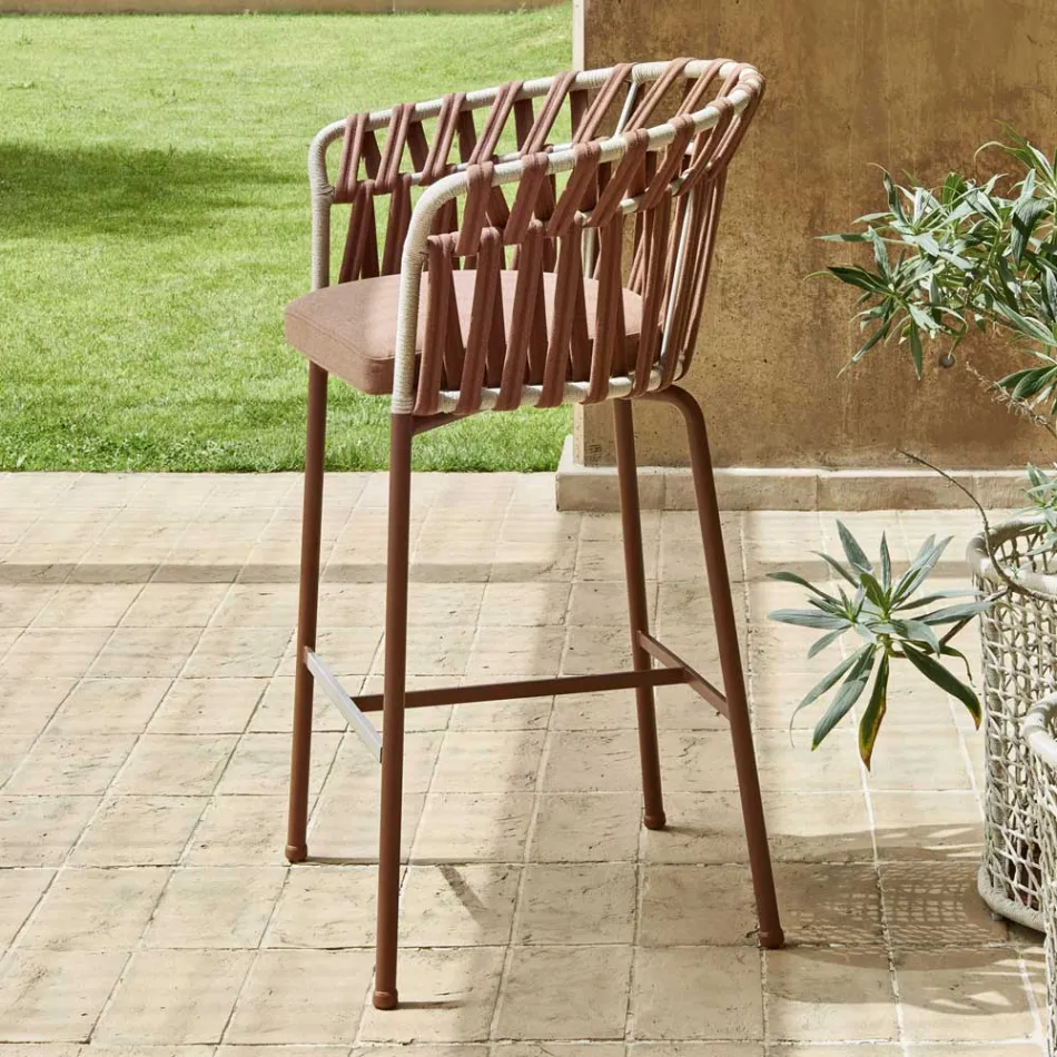 Tabouret d'extérieur en aluminium fabriqué en Italie - Emmacross by Varaschin Viadurini