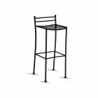 Tabouret d'extérieur en fer graphite fabriqué à la main en Italie - Zito Viadurini
