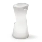 Tabouret d'extérieur lumineux en polyéthylène blanc fabriqué en Italie - Fraise Viadurini