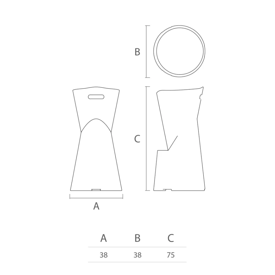 Tabouret d'extérieur lumineux en polyéthylène blanc fabriqué en Italie - Fraise Viadurini