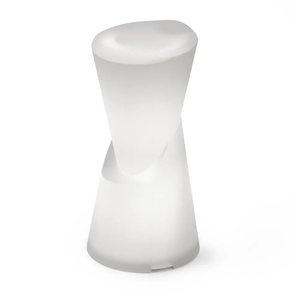 Tabouret d'extérieur lumineux en polyéthylène blanc fabriqué en Italie - Fraise Viadurini