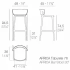 Tabouret de jardin moderne Africa H 95cm de Vondom, en polypropylène Viadurini