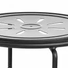 Tabouret de jardin en fer fait main avec repose-pieds Made in Italy - Sireo Viadurini