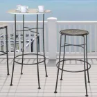 Tabouret de jardin en fer fait main avec repose-pieds Made in Italy - Sireo Viadurini