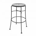 Tabouret de jardin en fer fait main avec repose-pieds Made in Italy - Sireo