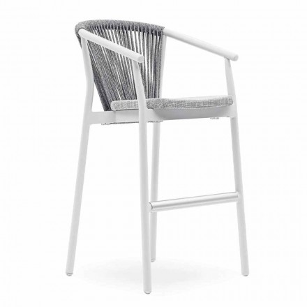 Tabouret de jardin empilable en aluminium et tissu technique - Smart by Varaschin Viadurini