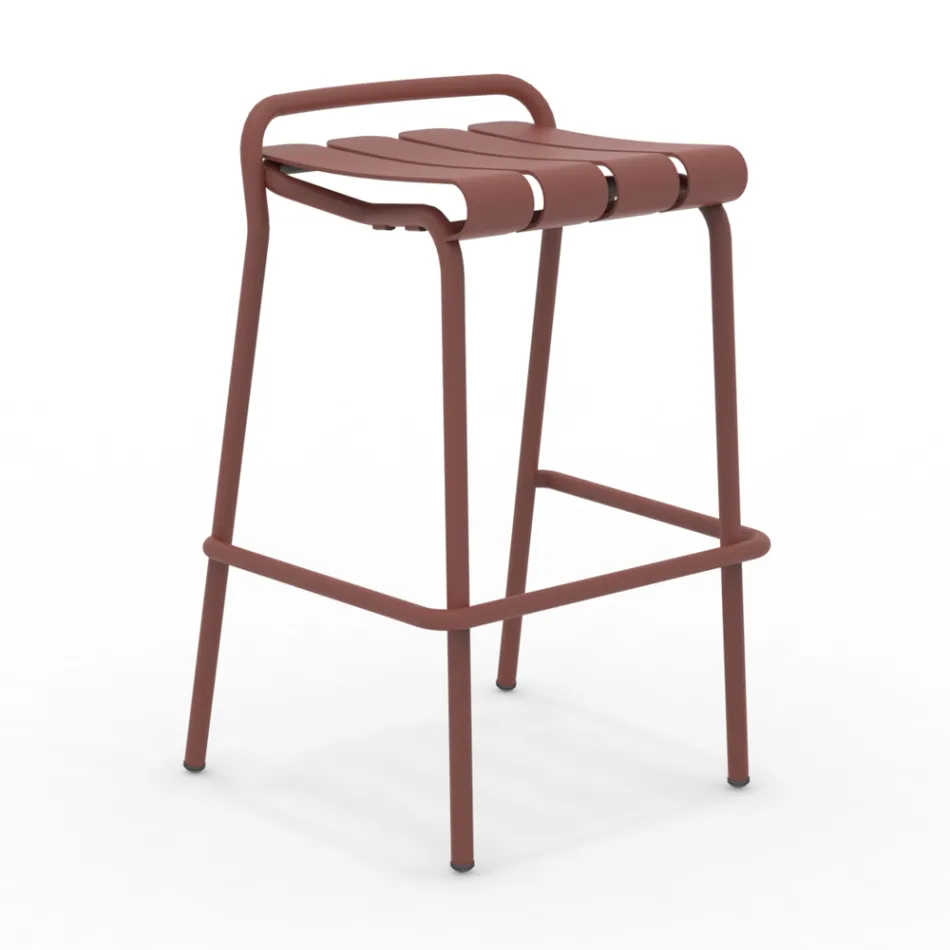 Tabouret de jardin entièrement en aluminium - Resplendissant Viadurini