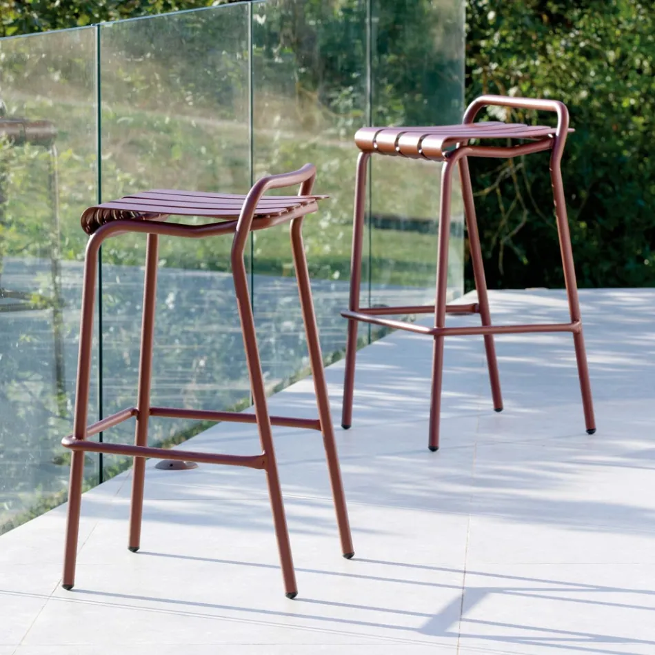 Tabouret de jardin entièrement en aluminium - Resplendissant Viadurini