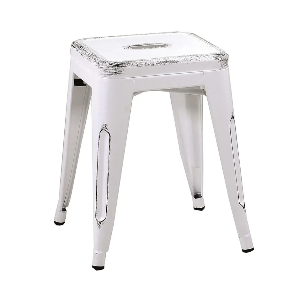 Tabouret en fer d'intérieur et d'extérieur Hauteur 45 cm - Papeterie Viadurini