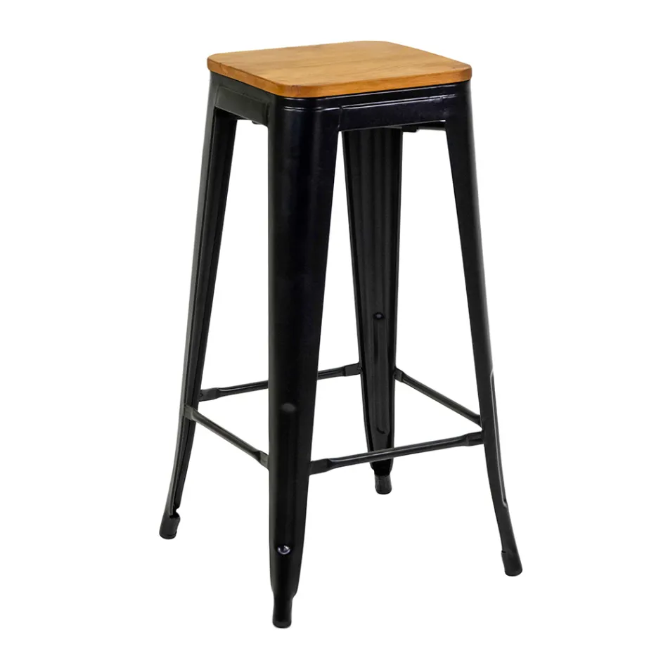 Tabouret en fer d'intérieur et d'extérieur Hauteur 76 cm - Papeterie Viadurini