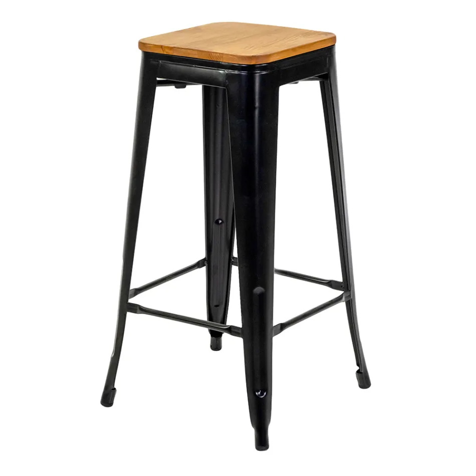 Tabouret en fer d'intérieur et d'extérieur Hauteur 76 cm - Papeterie Viadurini