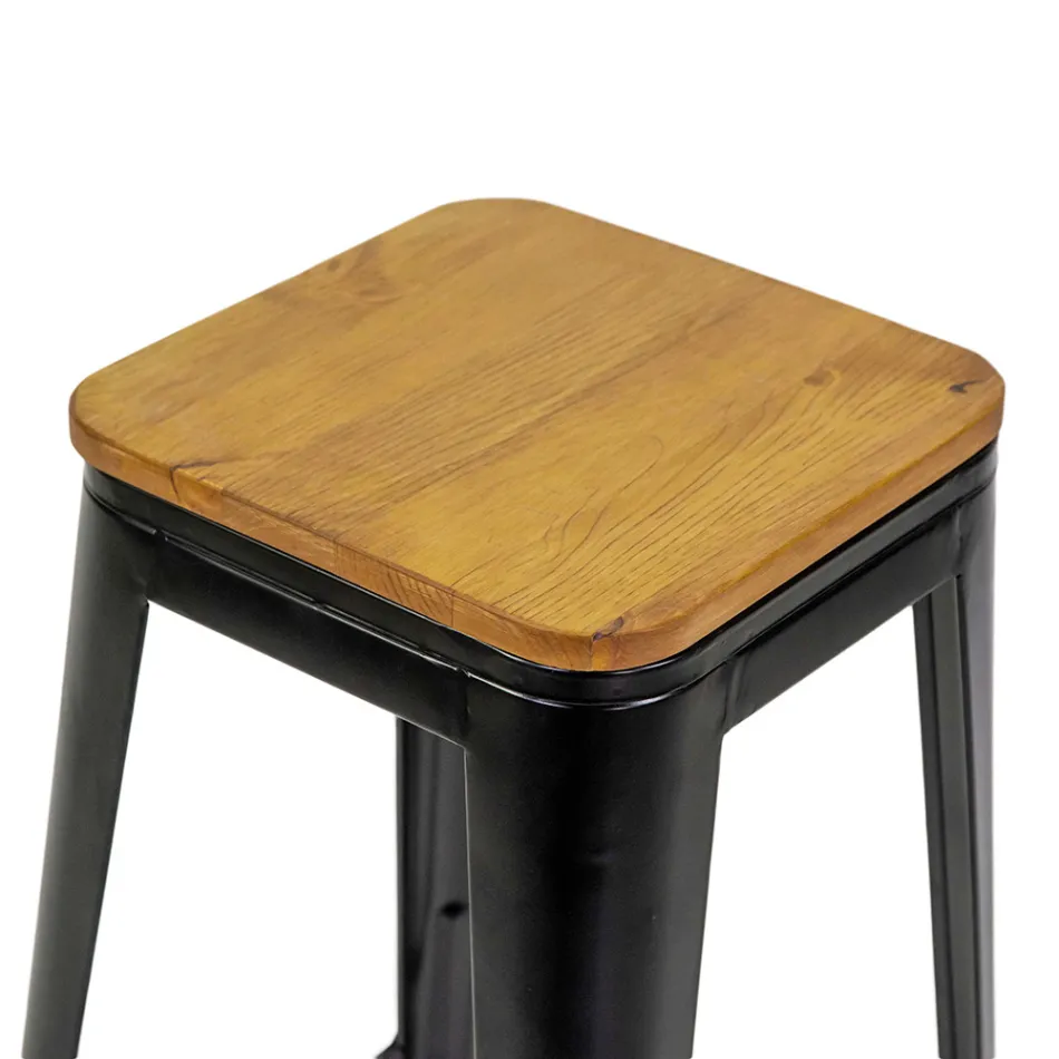 Tabouret en fer d'intérieur et d'extérieur Hauteur 76 cm - Papeterie Viadurini