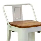 Tabouret d'intérieur et d'extérieur en fer et bois - Papeterie Viadurini