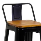 Tabouret d'intérieur et d'extérieur en fer et bois - Papeterie Viadurini