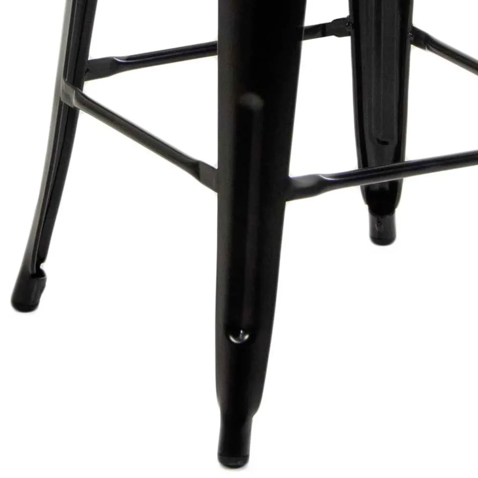 Tabouret d'intérieur et d'extérieur en fer et bois - Papeterie Viadurini