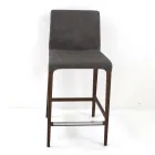 Tabouret d'intérieur en bois de frêne et simili cuir Made in Italy - Floki Viadurini