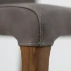 Tabouret d'intérieur en bois de frêne et simili cuir Made in Italy - Floki Viadurini