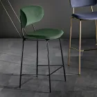 Tabouret de salle à manger en tissu de 2 finitions différentes fabriqué en Italie - Sanemi Viadurini