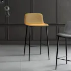 Tabouret de salle à manger en tissu Vulcano et pieds en métal fabriqué en Italie - Amane Viadurini