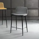 Tabouret de salle à manger en tissu Vulcano et pieds en métal fabriqué en Italie - Amane Viadurini