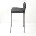 Tabouret de salon avec dossier bas Made in Italy - Orietta Viadurini