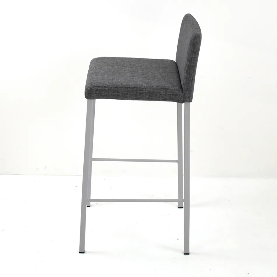 Tabouret de salon avec dossier bas Made in Italy - Orietta Viadurini