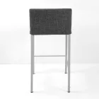 Tabouret de salon avec dossier bas Made in Italy - Orietta Viadurini