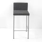 Tabouret de salon avec dossier bas Made in Italy - Orietta Viadurini