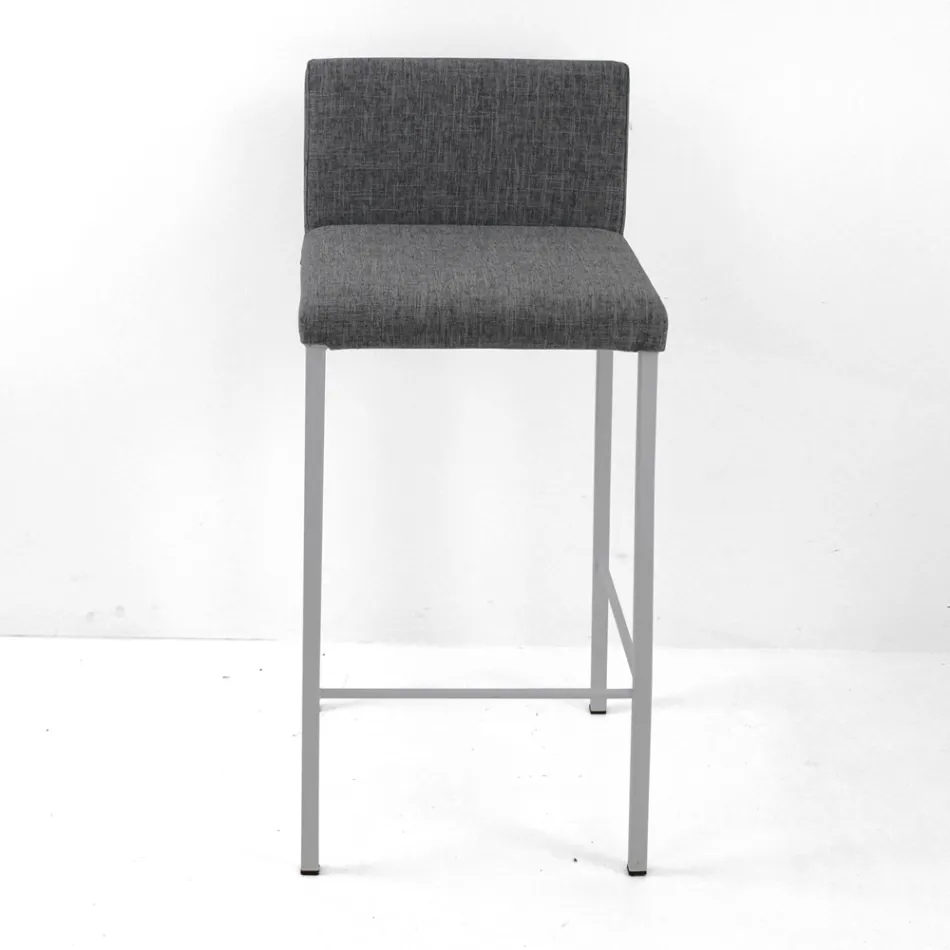 Tabouret de salon avec dossier bas Made in Italy - Orietta Viadurini