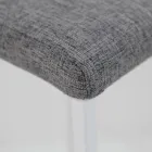 Tabouret de salon avec dossier bas Made in Italy - Orietta Viadurini