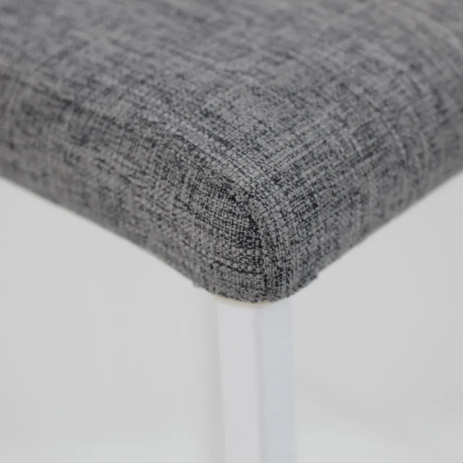 Tabouret de salon avec dossier bas Made in Italy - Orietta Viadurini