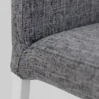 Tabouret de salon avec dossier bas Made in Italy - Orietta Viadurini