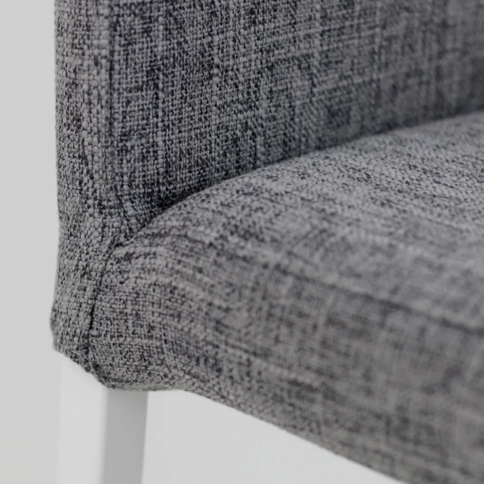 Tabouret de salon avec dossier bas Made in Italy - Orietta Viadurini