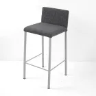 Tabouret de salon avec dossier bas Made in Italy - Orietta Viadurini