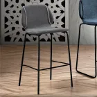 Tabouret de salon élégant et moderne en tissu avec bordure - Scarat Viadurini