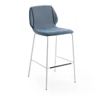 Tabouret de salon élégant et moderne en tissu avec bordure - Scarat Viadurini