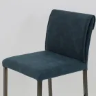 Tabouret de salon en simili cuir et structure en Nikel Made in Italy - Cleto Viadurini