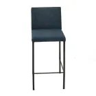 Tabouret de salon en simili cuir et structure en Nikel Made in Italy - Cleto Viadurini