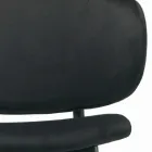 Tabouret de salon en acier et velours fabriqué en Italie - Rimini Viadurini