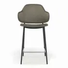 Tabouret de salon en acier et velours fabriqué en Italie - Rimini Viadurini