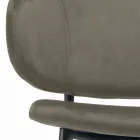 Tabouret de salon en acier et velours fabriqué en Italie - Rimini Viadurini