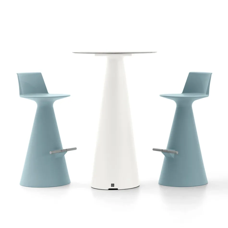 Tabouret de salon en polyéthylène avec repose-pieds - Ellipse Viadurini