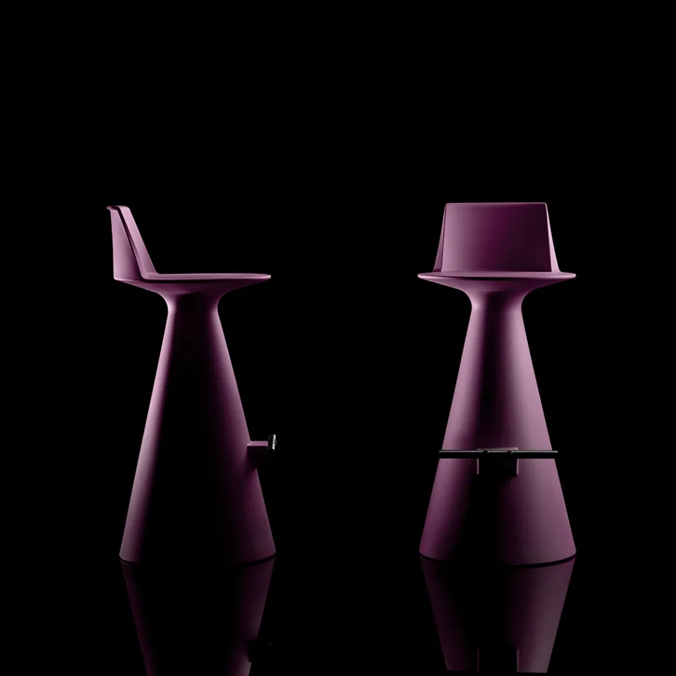 Tabouret de salon en polyéthylène avec repose-pieds - Ellipse Viadurini