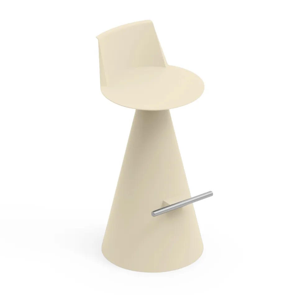 Tabouret de salon en polyéthylène avec repose-pieds - Ellipse Viadurini