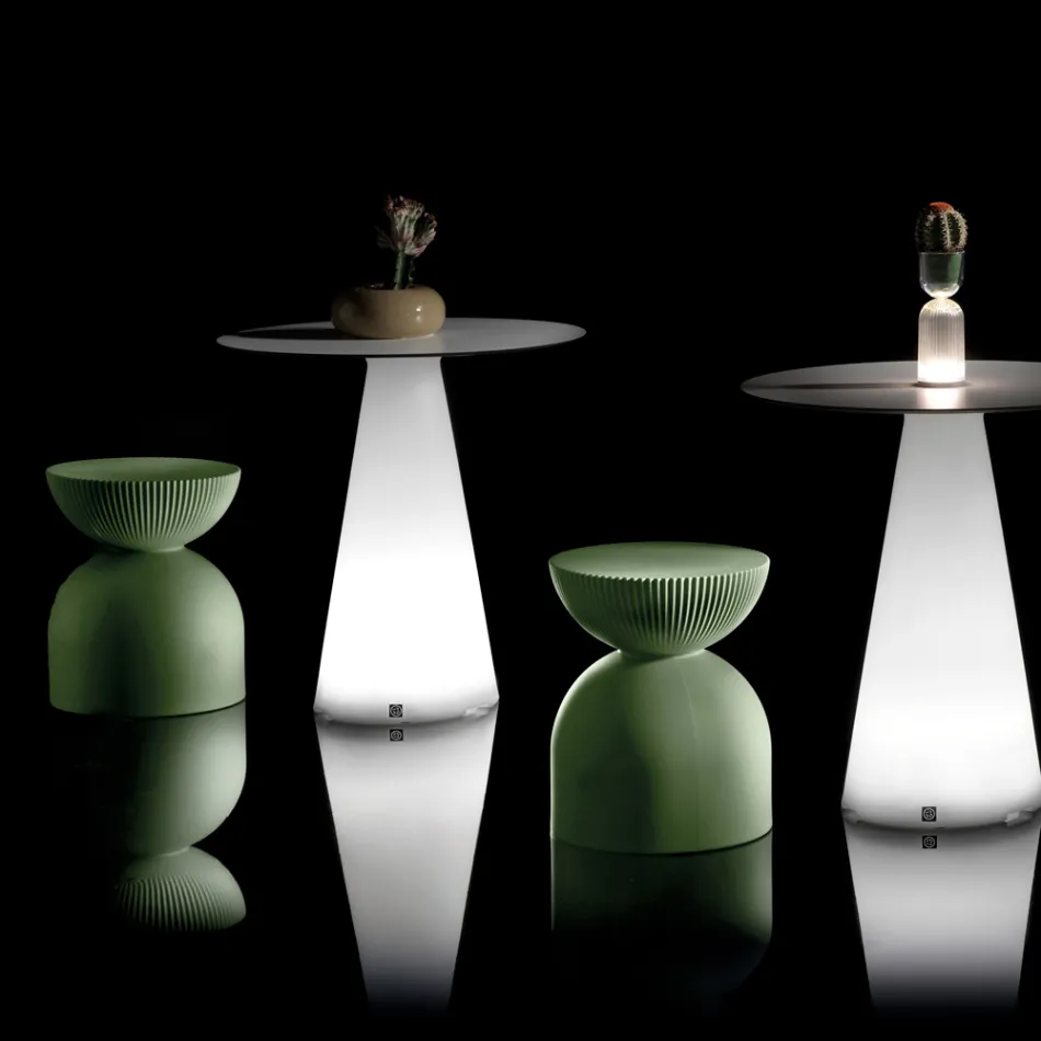 Tabouret de salon en polyéthylène de différentes couleurs - Loopy Viadurini