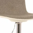 Tabouret design avec vérin à gaz en tissu et métal chromé, 2 pièces - Chrome Viadurini