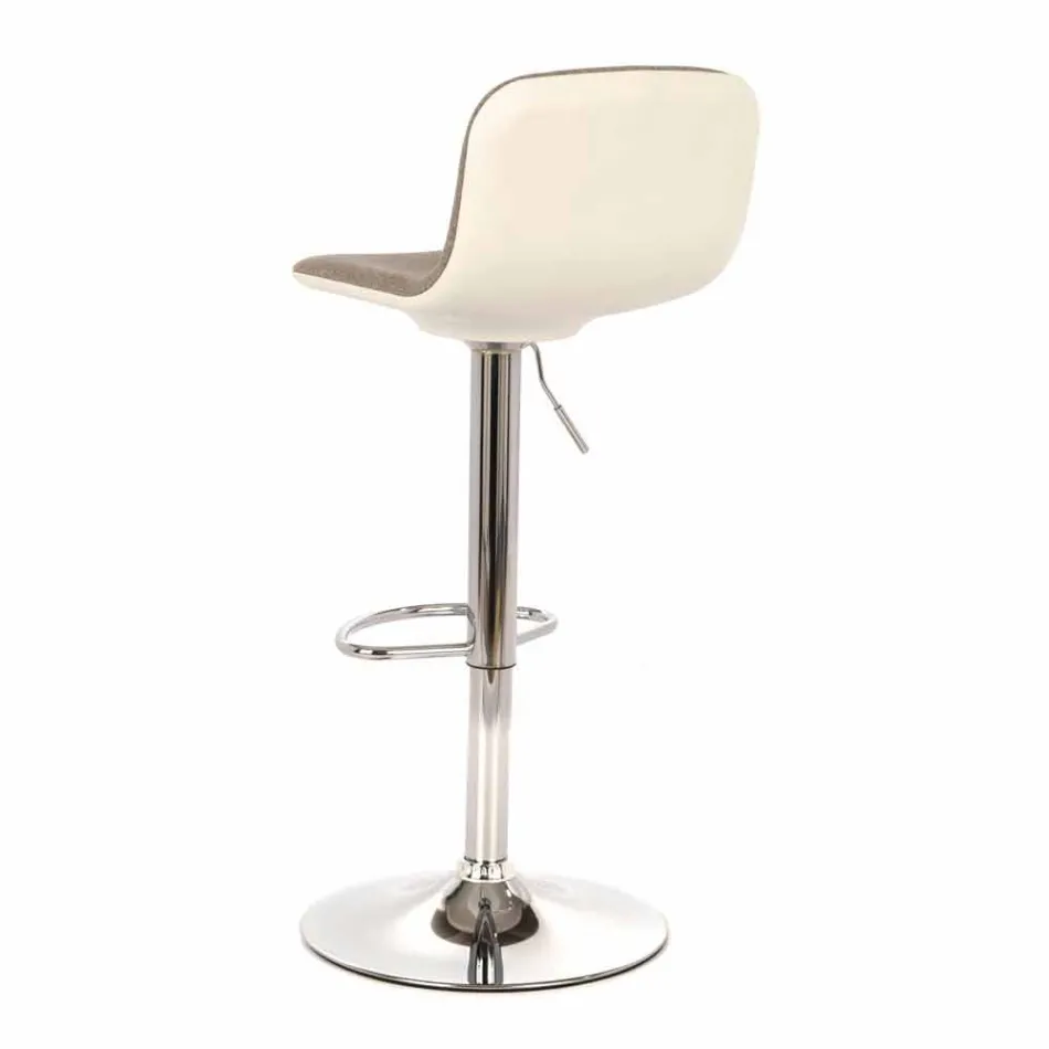 Tabouret design avec vérin à gaz en tissu et métal chromé, 2 pièces - Chrome Viadurini
