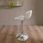 Tabouret design avec vérin à gaz en tissu et métal chromé, 2 pièces - Chrome Viadurini