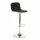 Tabouret design avec vérin à gaz en tissu et métal chromé, 2 pièces - Chrome Viadurini